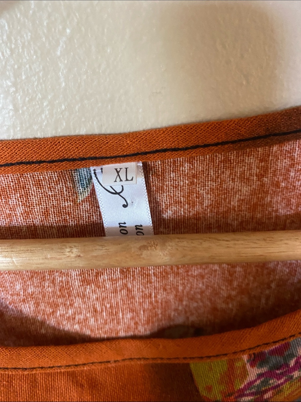 Floral Linen Blend Top - Rust - Picture 3 of 4
